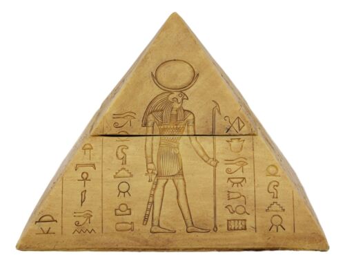 Egyptian Wonder Pyramid Hinged Jewelry Box Figurine Decorative Trinket Storage