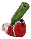 Merry Christmas Festive Season Drinking Mr Santa Claus Wine Bottle Holder Statue