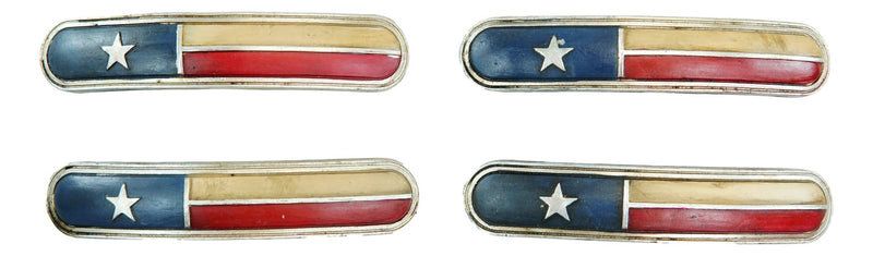 Set Of 4 Western Texas Lone Star Flag Drawer Cabinet Door Bar Pull Knobs 6.25"L