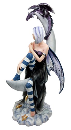 Ebros Water Elemental Aqua Fairy with Aquamarine Dragon Hatchling Figurine  7 Tall Whimsical Faerie Garden Fantasy Fairies Dungeons and Dragons Accent