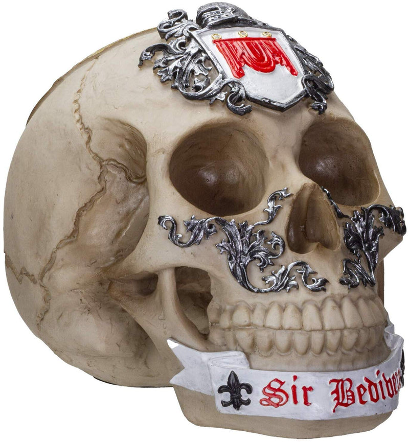 Ebros Knights of The Round Table King Arthur Skulls Sir Bedivere Skull Figurine