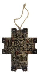 Rustic Western Christian Bible Verses Crosses Set of 4 Christmas Tree Ornaments