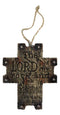 Rustic Western Christian Bible Verses Crosses Set of 4 Christmas Tree Ornaments