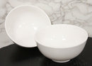 Pack Of 2 Large Contemporary Round White Jade Melamine Ramen Pho Vegetable Bowls