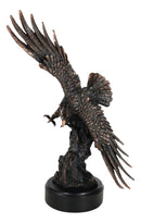Large Wings of Glory Bald Eagle Diving Towards Mountain Statue With Base 17"H