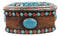 Southwest Boho Chic Navajo Vector Motif Turquoise Gems Decorative Jewelry Box
