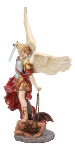 Ebros Large Guido Reni Baroque Art Saint Michael The Archangel Trampling On The Devil Statue Guardian Protector Decor Figurine Patron of Police Soldiers Doctors - Ebros Gift