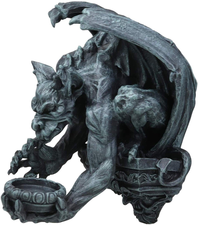 Ebros Whitechapel Manor Gargoyle Candle Holder Wall Sconce Plaque Sculpture 12"H