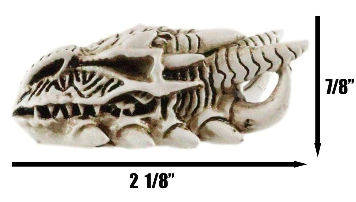 Miniature Tribal Tattoo Demon Horned Dragon Skull Figurine Fantasy Dragons Lair - Ebros Gift