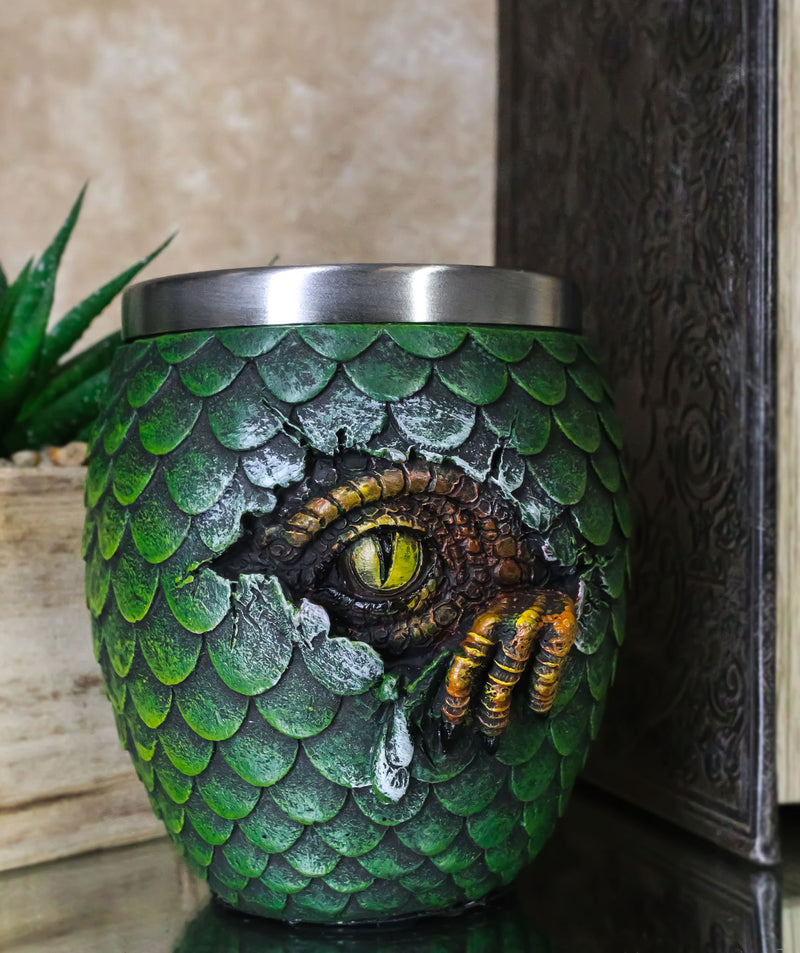 Green Khaleesi's Dragon Scale Egg With Wyrmling Small Cups Shot Glass Set Of 2