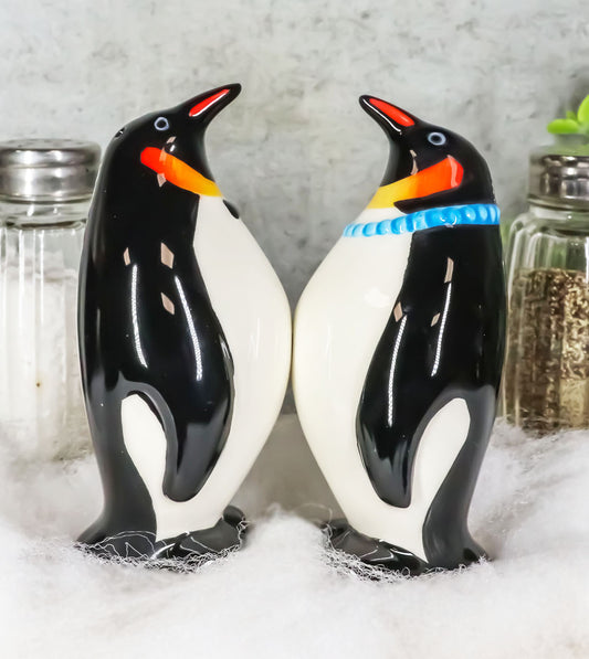 Polar Opposites Emperor Penguin Salt & Pepper Shakers Ceramic Magnetic Set