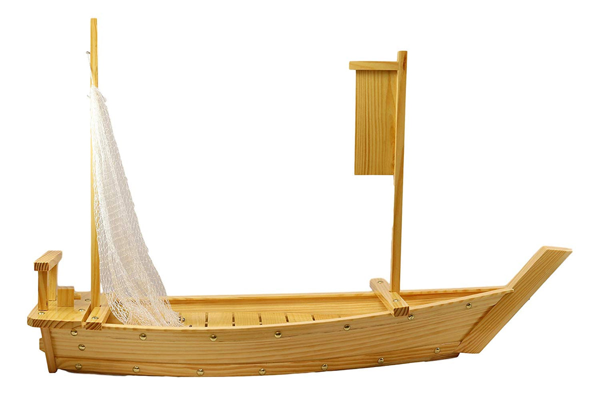 Ebros Japan Omakase Sashimi Sushi Serving Plate Boat Display (Large 35.25"Long) - Ebros Gift
