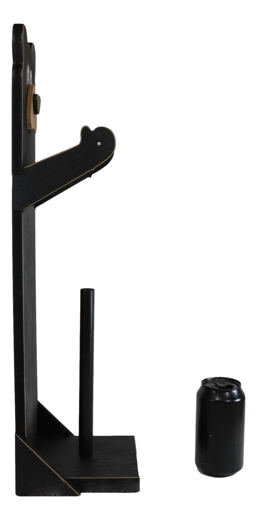 Whimsical Kids Rustic Black Bear Cub Toilet Paper Holder Floor Stand W/ Storage