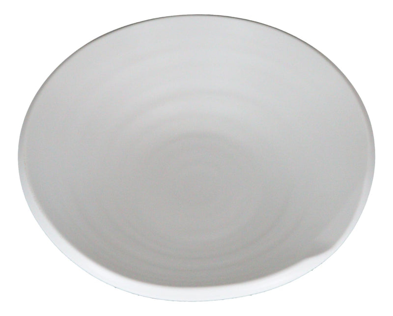 Set Of 6 Irregular Ridged Matte White Melamine Pasta Salad Soup Large Bowls