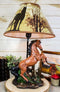 Ebros Rearing Wild Chestnut Horse Stallion Desktop Table Lamp With Shade Home Decor