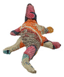 River Alligator Crocodile Hand Crafted Paper Mache Colorful Sari Fabric Figurine
