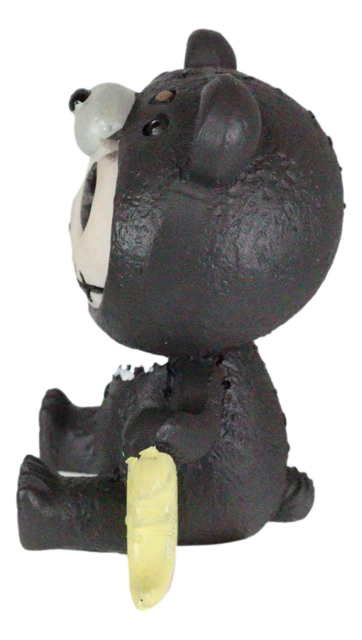 Ebros Furry Bones Kuma The Black Teddy Bear Costume Skeleton Figurine 3"H
