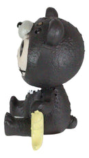 Ebros Furry Bones Kuma The Black Teddy Bear Costume Skeleton Figurine 3"H
