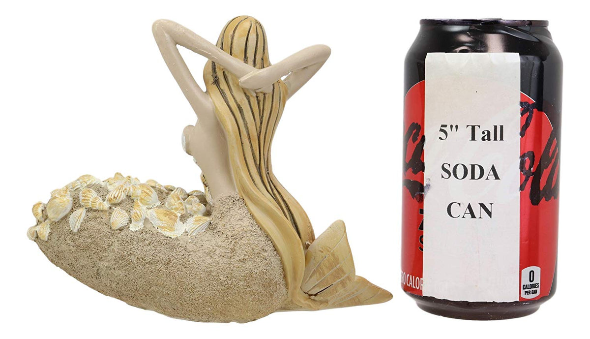 Ebros Nautical Sand Brown Abstract Mermaid With Sea Shell Ornaments Figurine