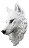 Large Ghost Albino Snow White Wolf Head Wall Decor Plaque 16"H Direwolf Figure
