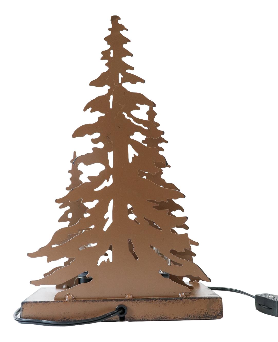 Ebros Metal Art Rustic Forest Black Bear By Pine Trees Night Light Lamp Sculpture