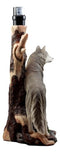 Ebros Denizen Of Twilight Lone Gray Wolf Table Lamp With Shade Decor Statue Set