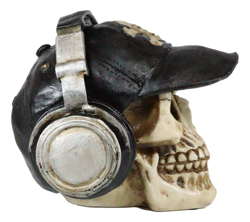 Skater Boy R&B Funk Rap Music Fanatic With Headphones Set And Black Hat Skull