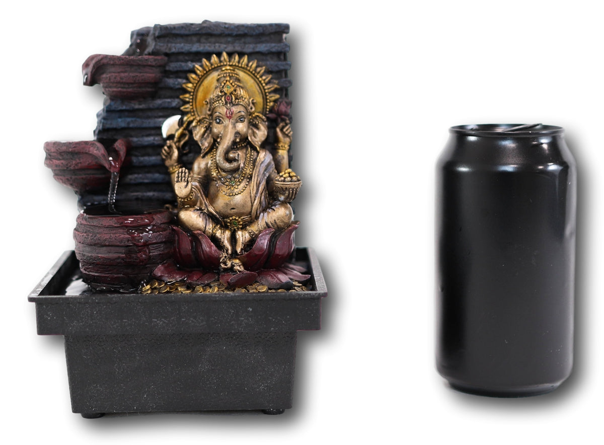 Ebros Elephant-Headed Hindu god Ganesha Flowing Water Fountain Resin Home Decor