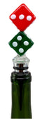 Ebros Gift Acrylic Red & Green Dice Wine Bottle Stopper Topper Metal 5.5"H