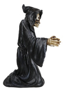 Gothic Necromancy Grim Reaper Skeleton Standing Toilet Paper Holder Figurine