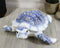 Ebros Ming Style Terracotta Blue and White Feng Shui Celestial Sea Turtle Statue with Crystals 7.5" Wide