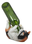 Ebros Feline Calico American Shorthair Kitty Cat Wine Bottle Holder Caddy Figurine
