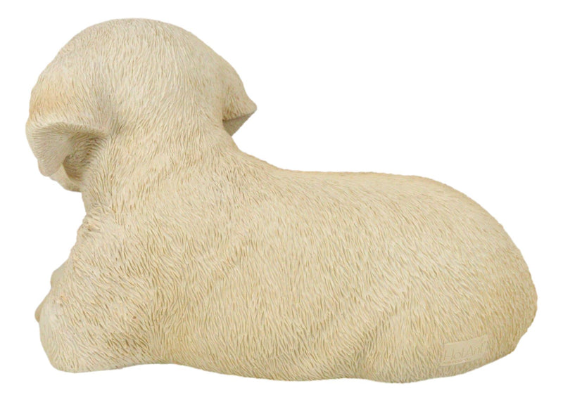 Lifelike Adorable Labrador Puppy Dog Lying On Belly With Crossed Arms Figurine