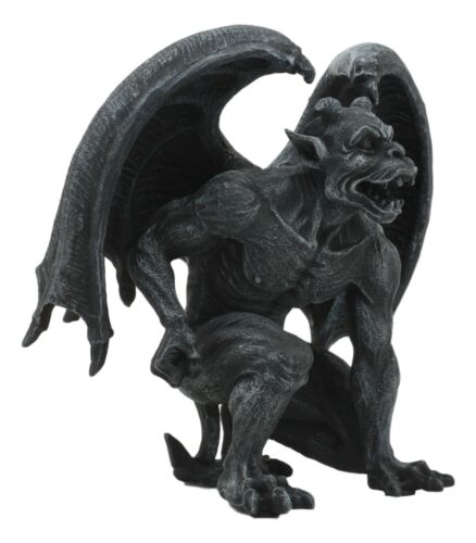 Winged Horned Devil Gargoyle Statue 6.25" Tall Notre Dame Evil Warden Gargoyle