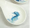 Nautical Marine Blue White Seahorse Ceramic Kitchen Utensil Holder Spoon Rest