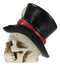 Grinning Tarot Skull With Top Hat Card Number 13 Symbol Of Change Small Figurine
