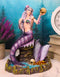 Large Sirens of The Seas Necromancer Gothic Mermaid Holding A Skull Figurine