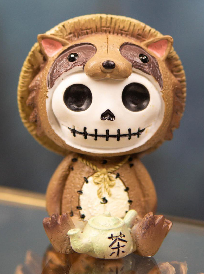 Furry Bones Tanuki Raccoon Dog With Farmer Hat Skeleton Collectible Figurine
