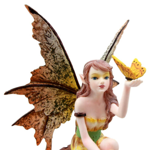 Amy Brown Tropical Sunny Yellow Butterfly Fairy Enchanted Forest Figurine 6.25"