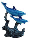 Marine Sea Ocean 2 Blue Dolphins Swimming Around Underwater Coral Reef Figurine
