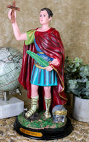 Saint Expedite Roman Centurion Christian Martyr Figurine Brass Plate Base 12"H