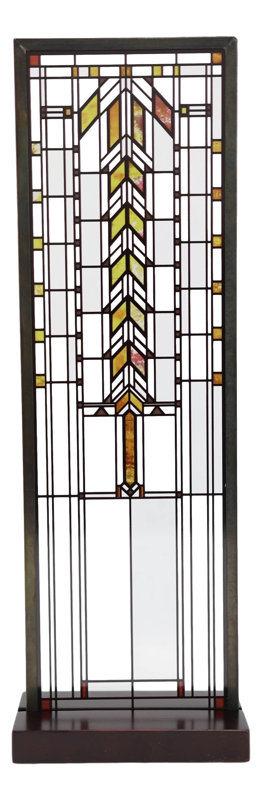 Frank Lloyd Wright Barton House Buffet Door Stained Glass Wall Or Desktop Plaque - Ebros Gift