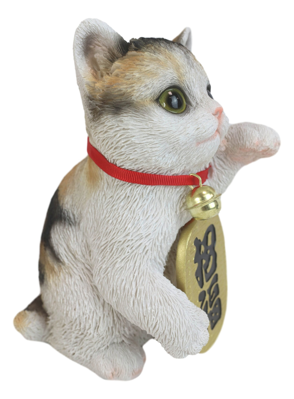 Japanese Luck And Fortune Charm Beckoning White Calico Cat Maneki Neko Figurine - Ebros Gift