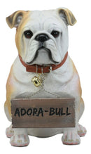 Realistic Large English Bulldog Welcome Statue 12"Tall Adorable Sitting Bulldog