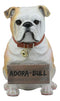 Realistic Large English Bulldog Welcome Statue 12"Tall Adorable Sitting Bulldog