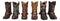 Pack Of 6 Rustic Western Cowboy Cowgirl Faux Leather Boots Pen Holder Figurines