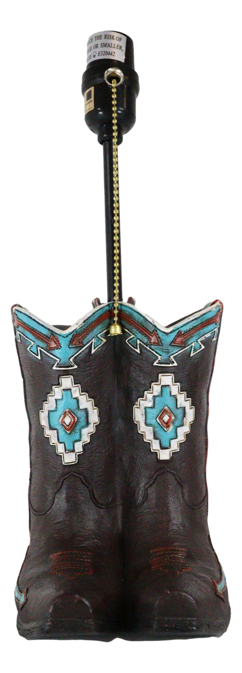 Western Aztec Tribal Patterns Cowgirl Cowboy Boots Table Lamp With Laced Shade