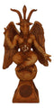 Rustic Red Clay Finish Sabbatic Goat Idol Baphomet Pentagram Figurine 6.5"H