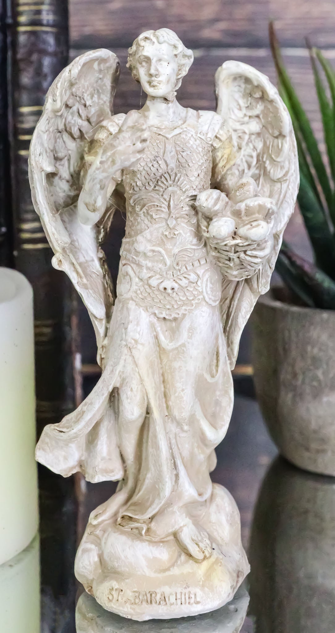 Ebros Archangel Holy Saint Barachiel Statue 5"Tall Provision And Blessings Of God - Ebros Gift