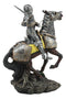Medieval Swordsman Knight With Suit Of Armor Charging On Calvary Horse Statue
